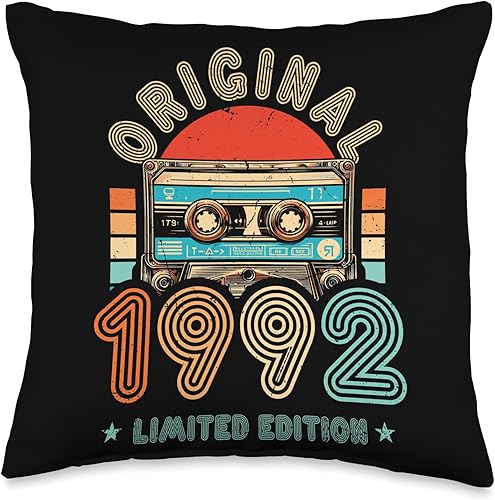 Retro Limited Edition 1992 Cassette Tape 32th Birthday Throw Pillow