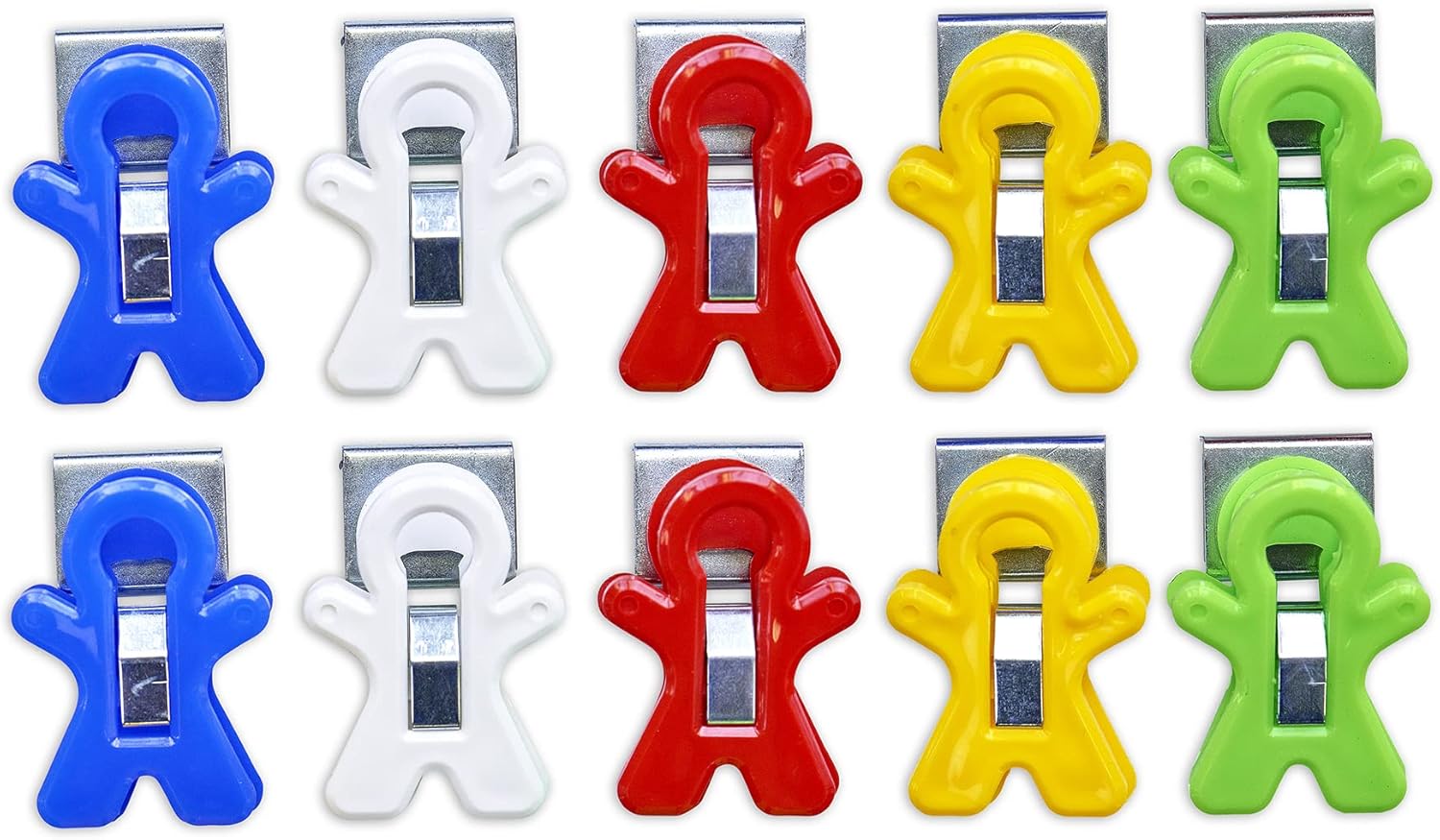 The Pencil Grip Magnet Man Magnetic Clip Bucket, Assorted Colors, 40 Pieces