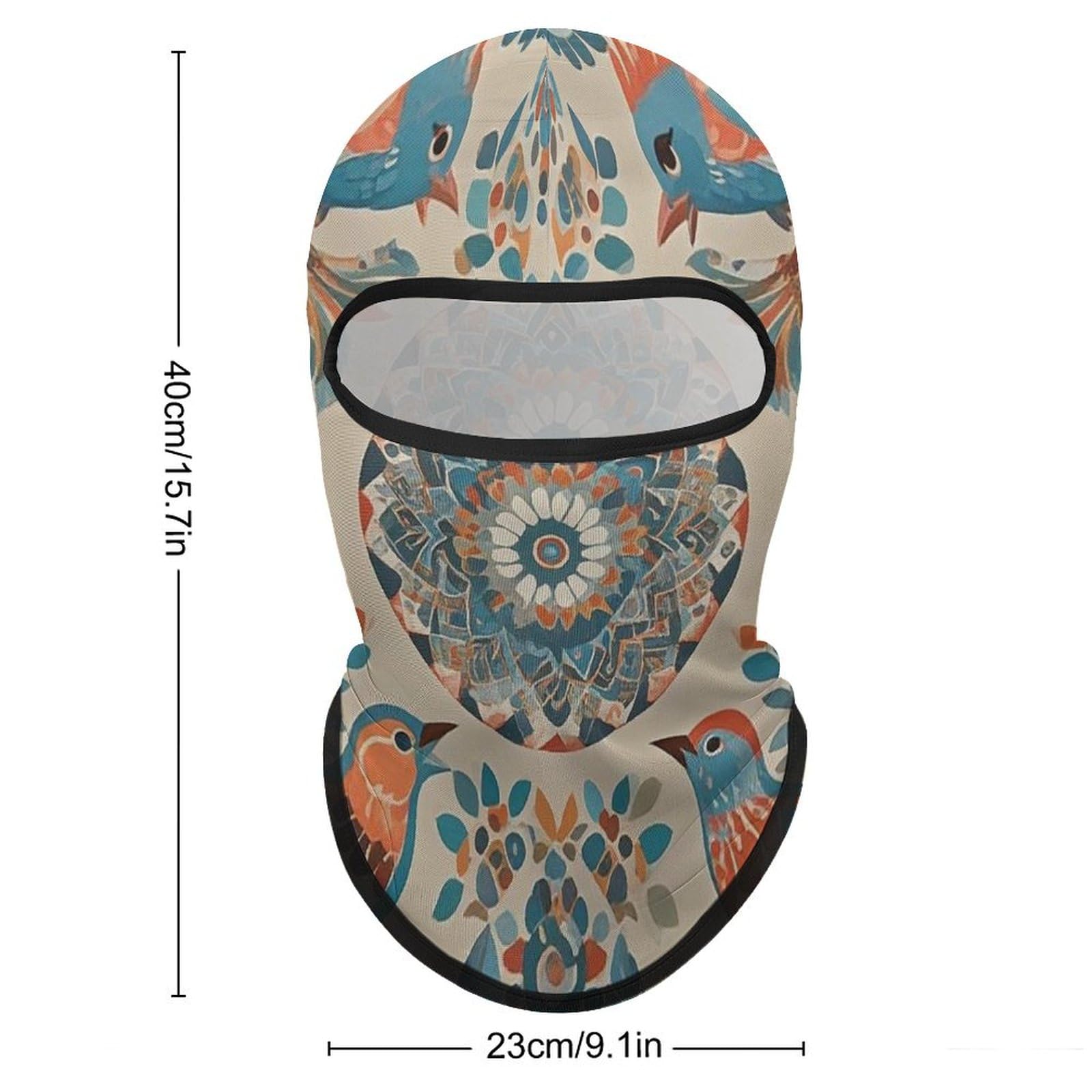 Balaclava Face Mask Sun Protection Head Cover Ethnic Style Birds Ski Mask for Outdoor Sport Cycling Windproof Hood