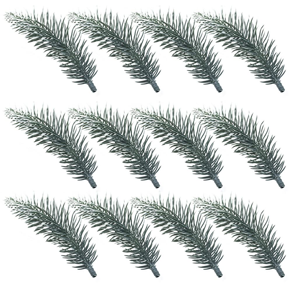EXCEART 30PCS Artificial Pine Branches Artificial Frosted Pine Needles Branches Green Plants Artificial Green Pine Needles Branches for Decor, 10X3X3CM (2353X142AS2)