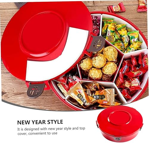 Miniatura 8 de Bandeja de servir plato caja de aperitivos, plato de caramelos, caja de almacenamiento de aperitivos chinos, bandeja para servir boda, divisor de