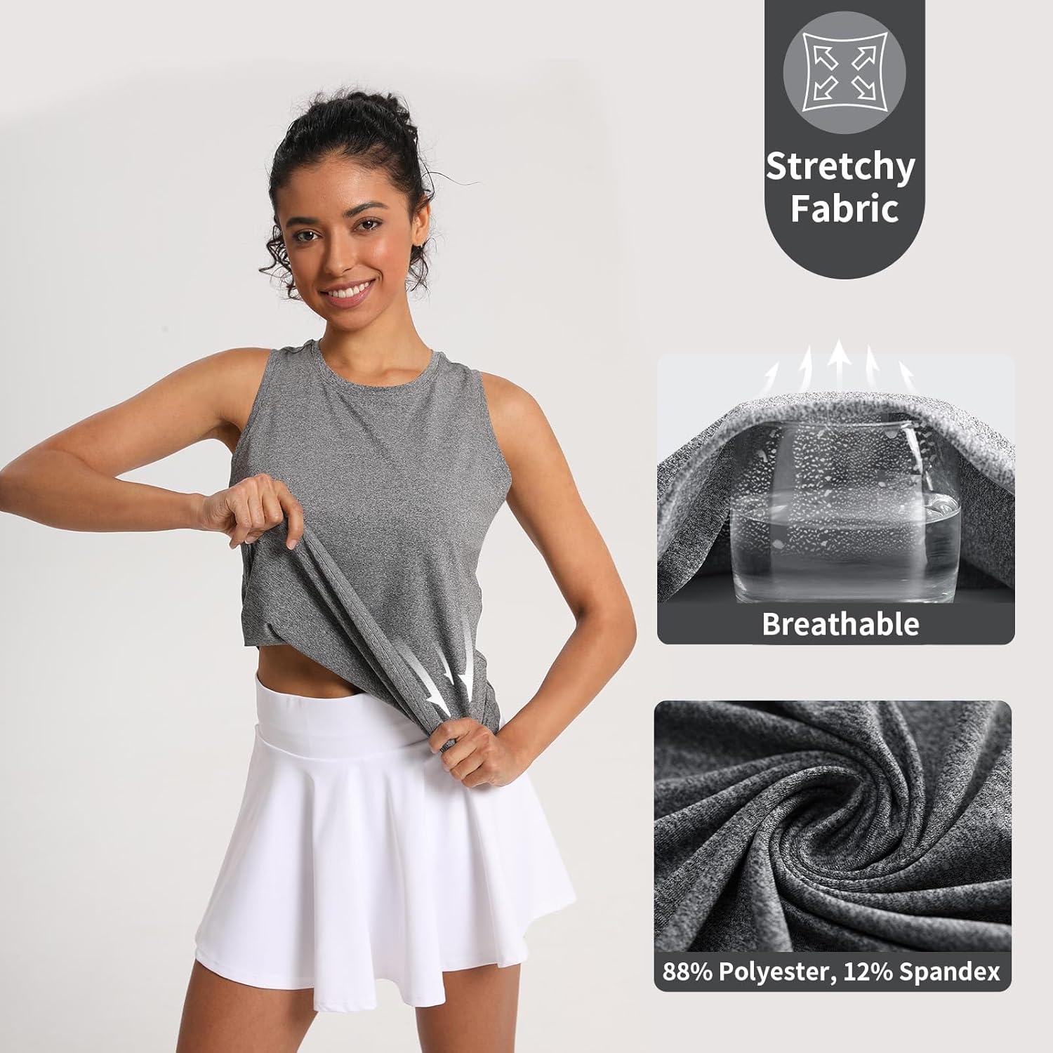 Women's Workout Tops Racerback Athletic Tank Tops Sleeveless Loose Fit Yoga Running Gym Shirts for Women - Image 5