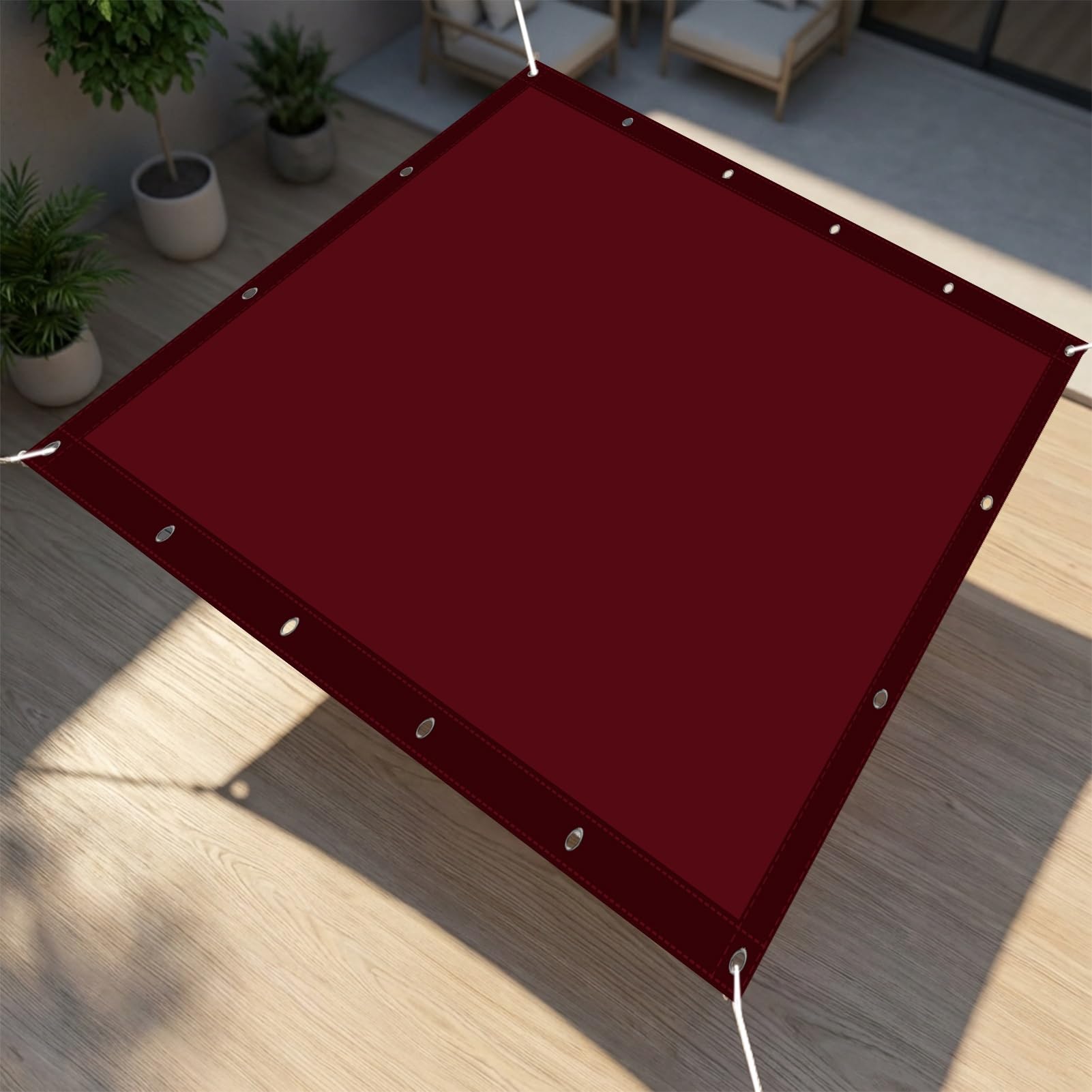Toile d'ombrage rectangulaire extérieure pour aménager un balcon cosy ou une terrasse en été