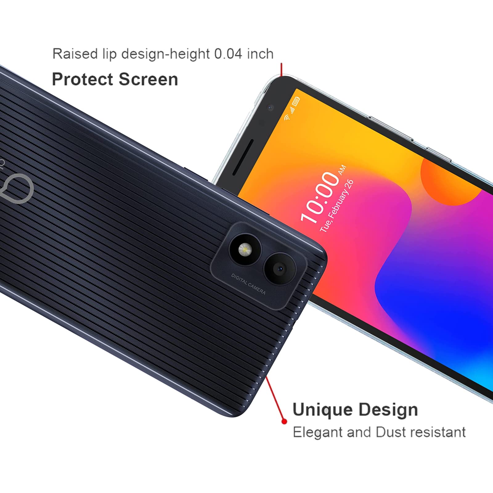 ZXFHN Custodia per Alcatel 1B 2022/5031D/5031A(5.50),Ultra Sottile Silicone Cover morbido telefono in TPU resistente ai graffi e confortevole Custodie-YQ12