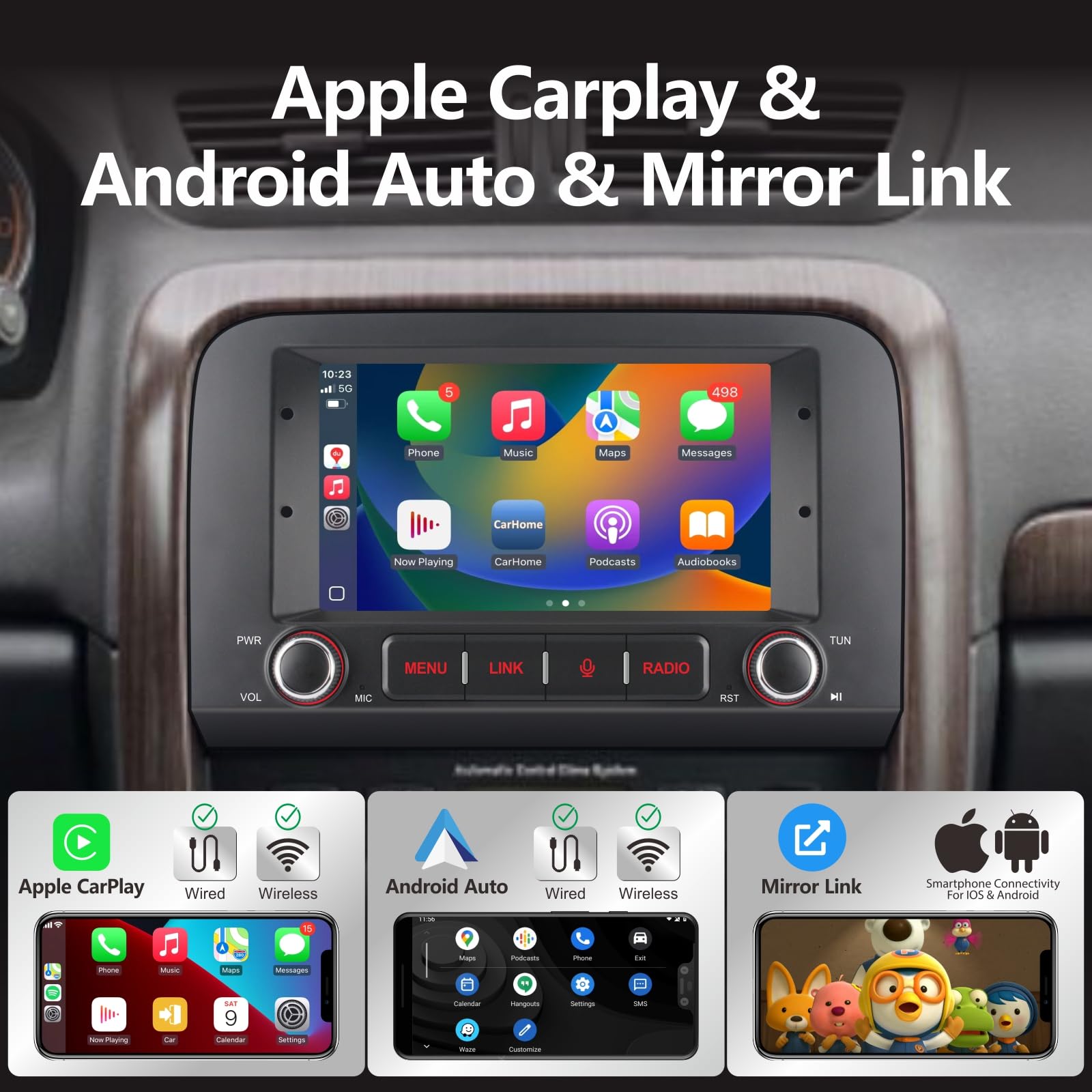 Car Radio per Fiat Croma 2005-2012 Autoradio Android con Senza fili CarPlay Android Auto Schermo tattile Stereo in plancia Auto con BT HiFi FM RDS Canbus