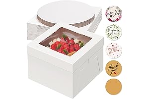 10x10x8 Inch White Cake Box and Board Sets