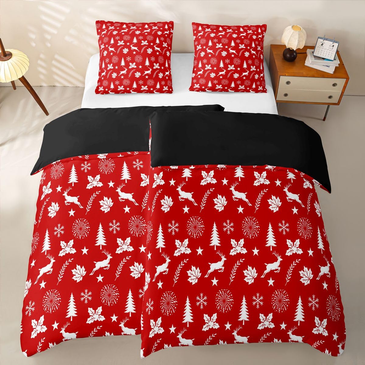 Homewish Weihnachts Hirsch Bettwäsche 135x200 4teilig