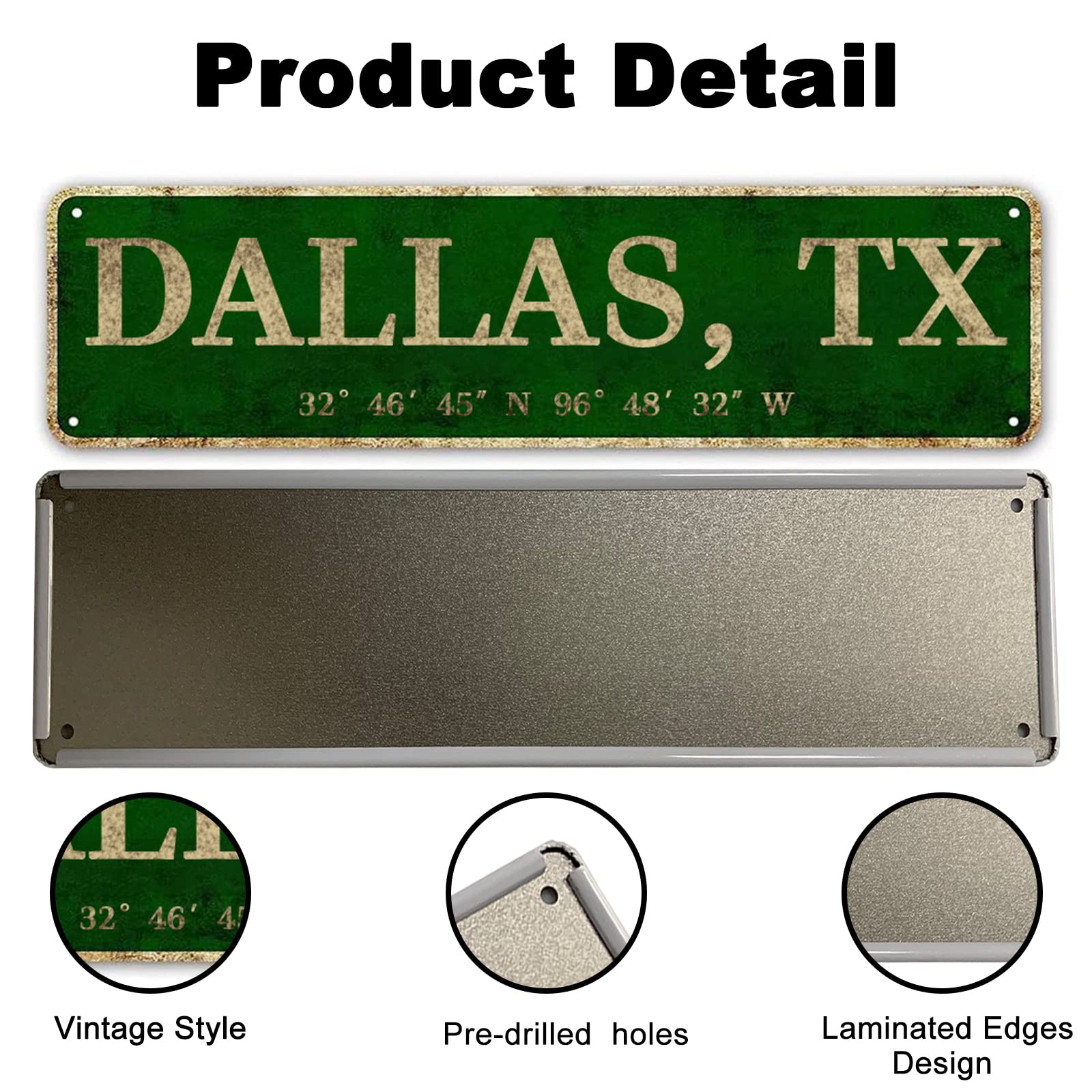 LINStore Chicago, IL City Sign – Letrero de metal vintage para pared, oficina, hogar, aula