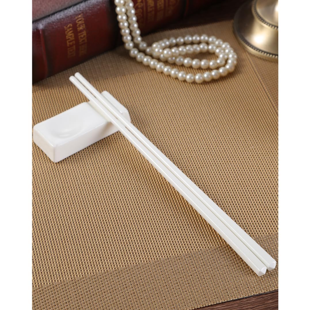 ZHOUXIAO Chopsticks De Porcelana Blanca, Juego De Regalos Reutilizables con Estuche, Palillos De Cerámica De Porcelana De Huesos, Palitos Chinos Coreanos Palitos 4Pairs