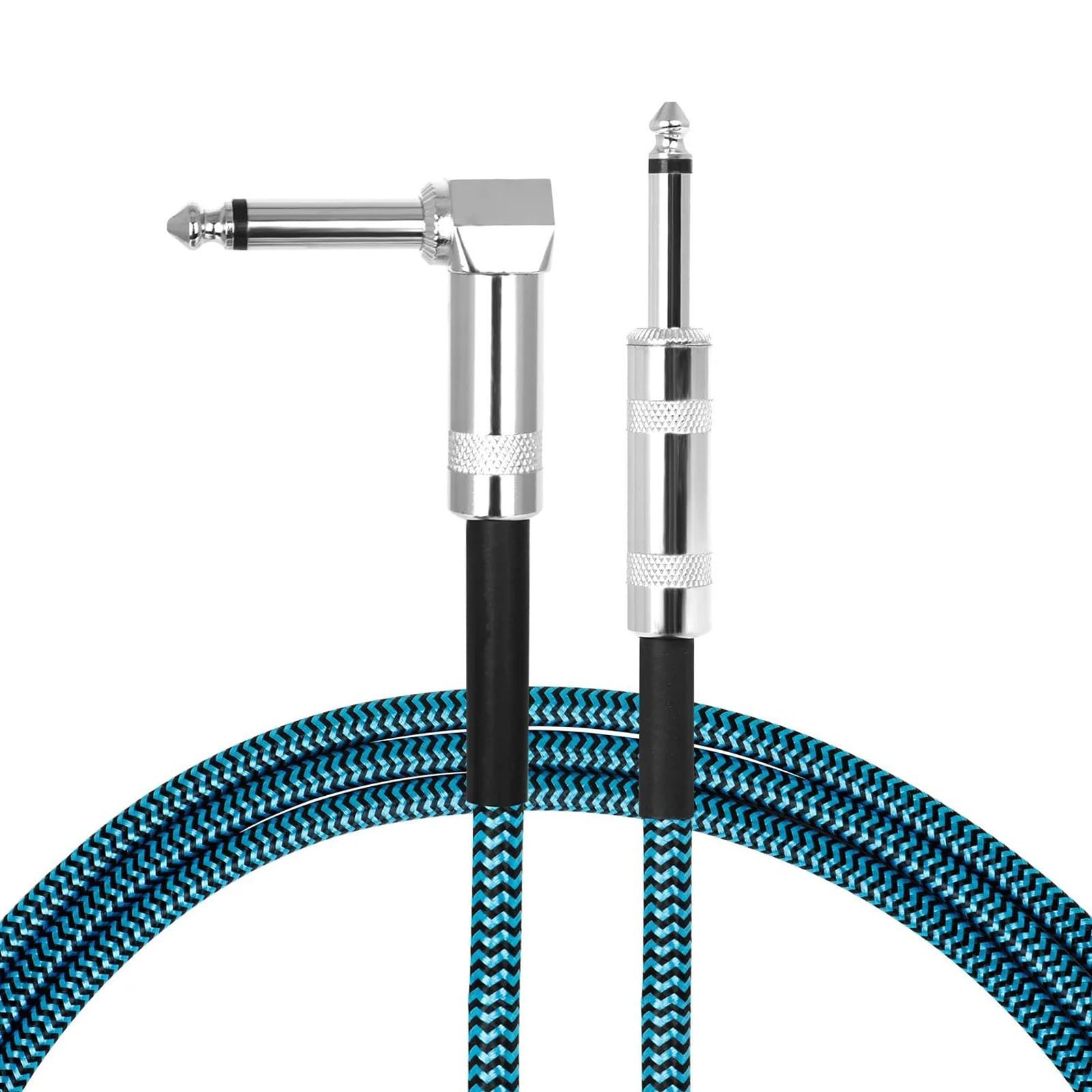 Cavo Audio Per Chitarra Cavi Da 300 Cm Linea Di Riduzione Del Rumore Connessione 6,35 Mm Intrecciata Schermata Per Basso Elettrico(Blue)