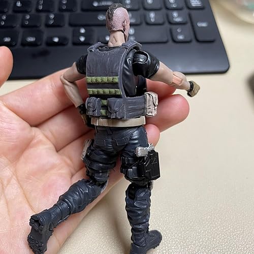 Miniatura 5 de 1 juego de 1/18 3.75 "jabón soldado Aciton figura con cabeza esculpir arma modelo auriculares