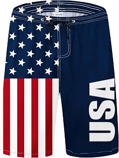FT FENTENG Mens Swim Trunks Quick Dry Board Shorts with Mesh Liner, Breathable Big & Tall Beach Shorts Swimwear Bathing Suits