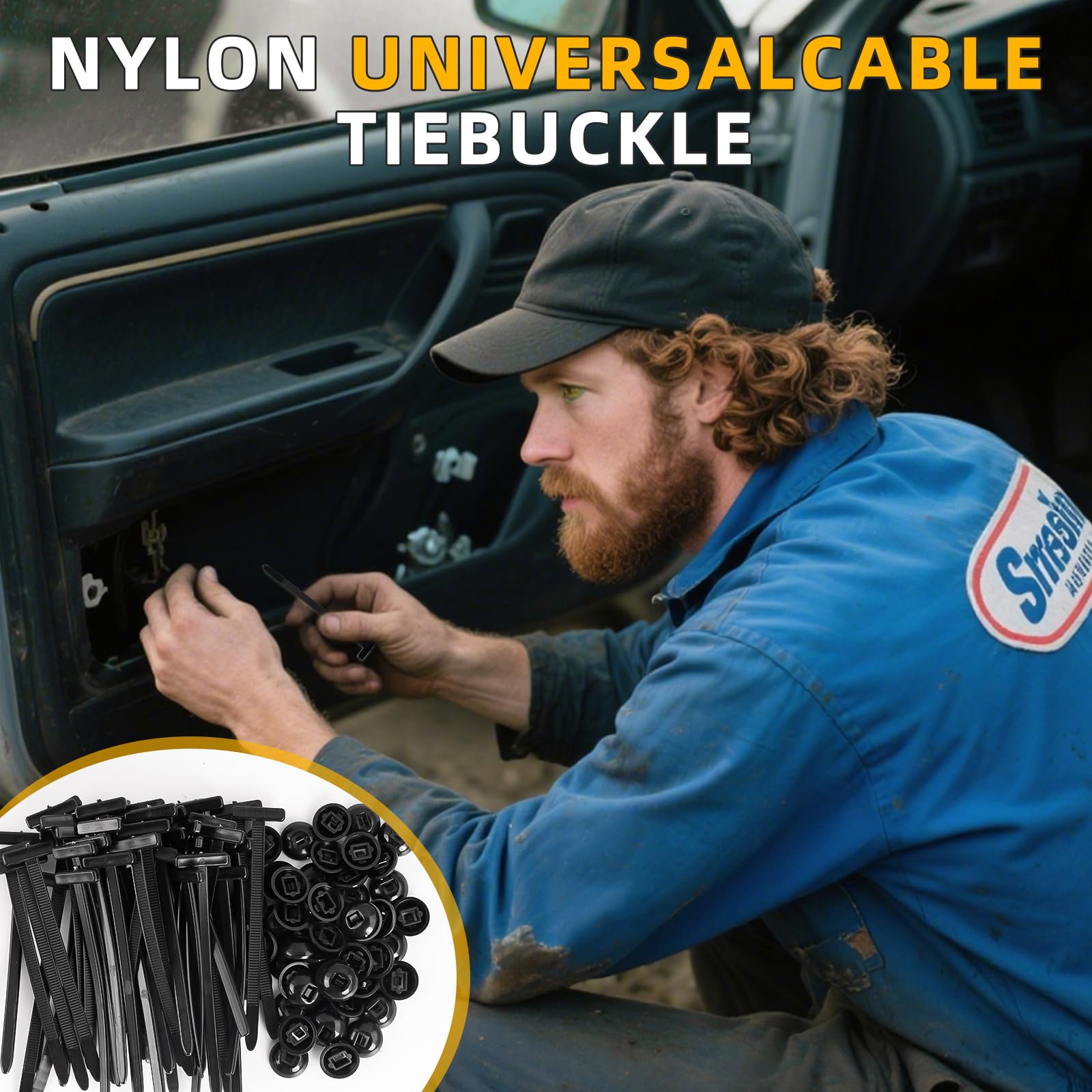 50 Stück Universal Kabelbinder Schnallen – Selbstsichernd, Nylon, Für Auto-Reparatur & Organisation