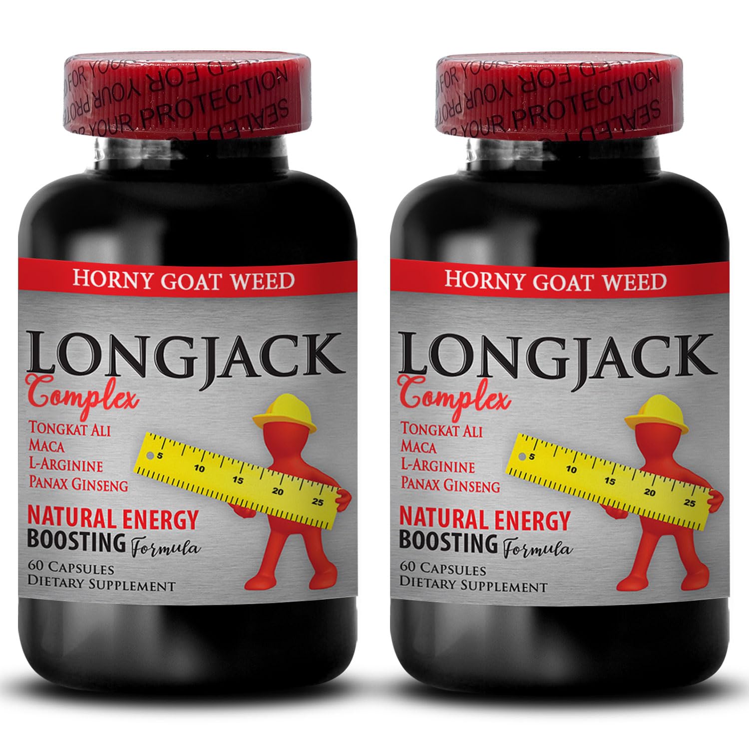 Natural Male Enchantment Pills Increase Size and Length - LONGJACK Size UP (All Natural Formula) - tongkat ali Extract - longjack for Men - tongkat ali Complex - 2 Bottles 120 Capsules