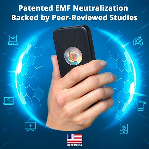 Miniatura 2 de Aulterra Adhesivo neutralizador EMF para teléfonos celulares, computadoras portátiles y dispositivos móviles para neutralizar efectos nocivos,