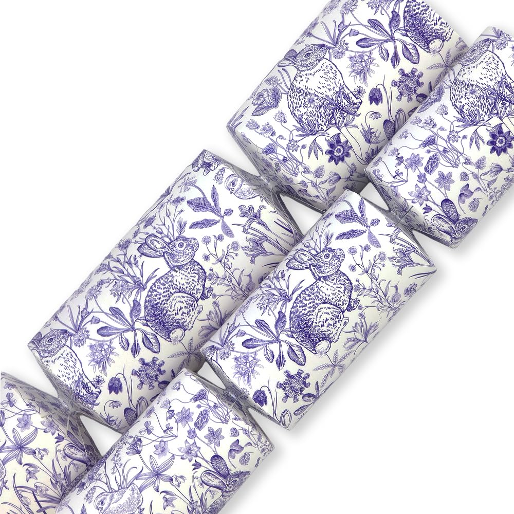 That's Crackers Blue Easter Toile De Jouy | Makes 6 Large Crackers | Make & Fill Your Own