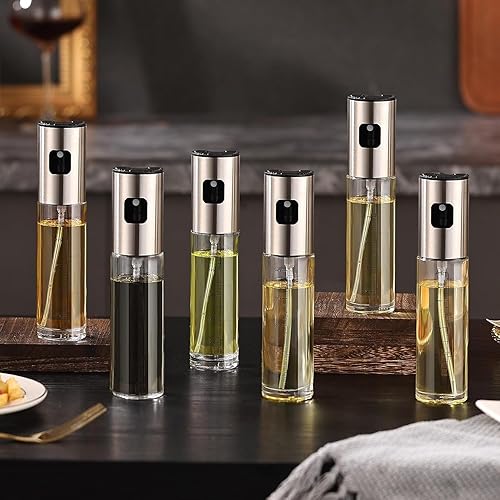 Miniatura 3 de Pulverizador de aceite para cocinar, 3.4 fl oz de vidrio versátil, dispensador de aceite para freidora de aire, vinagre, aceite vegetal, aceite de
