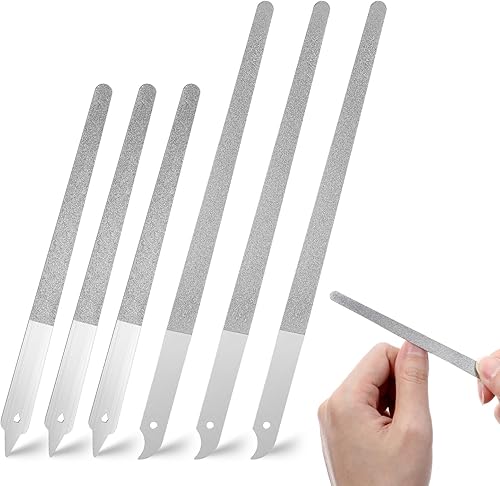 6 limas de uñas de diamante, lima de uñas Diamond Deb de doble cara con punta curva y afilada para uñas naturales, herramientas de manicura y