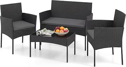 Salon de Jardin Exterieur 4 Pièces GIANTEX