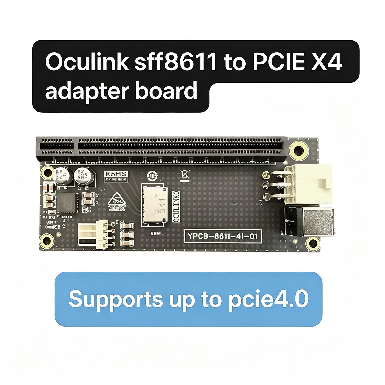 Effizientes zu PCIe 4X Konvertierungsboard, optimiert für eine effiziente Kühlung der Hardwareverbindung PCIe Prozessor
