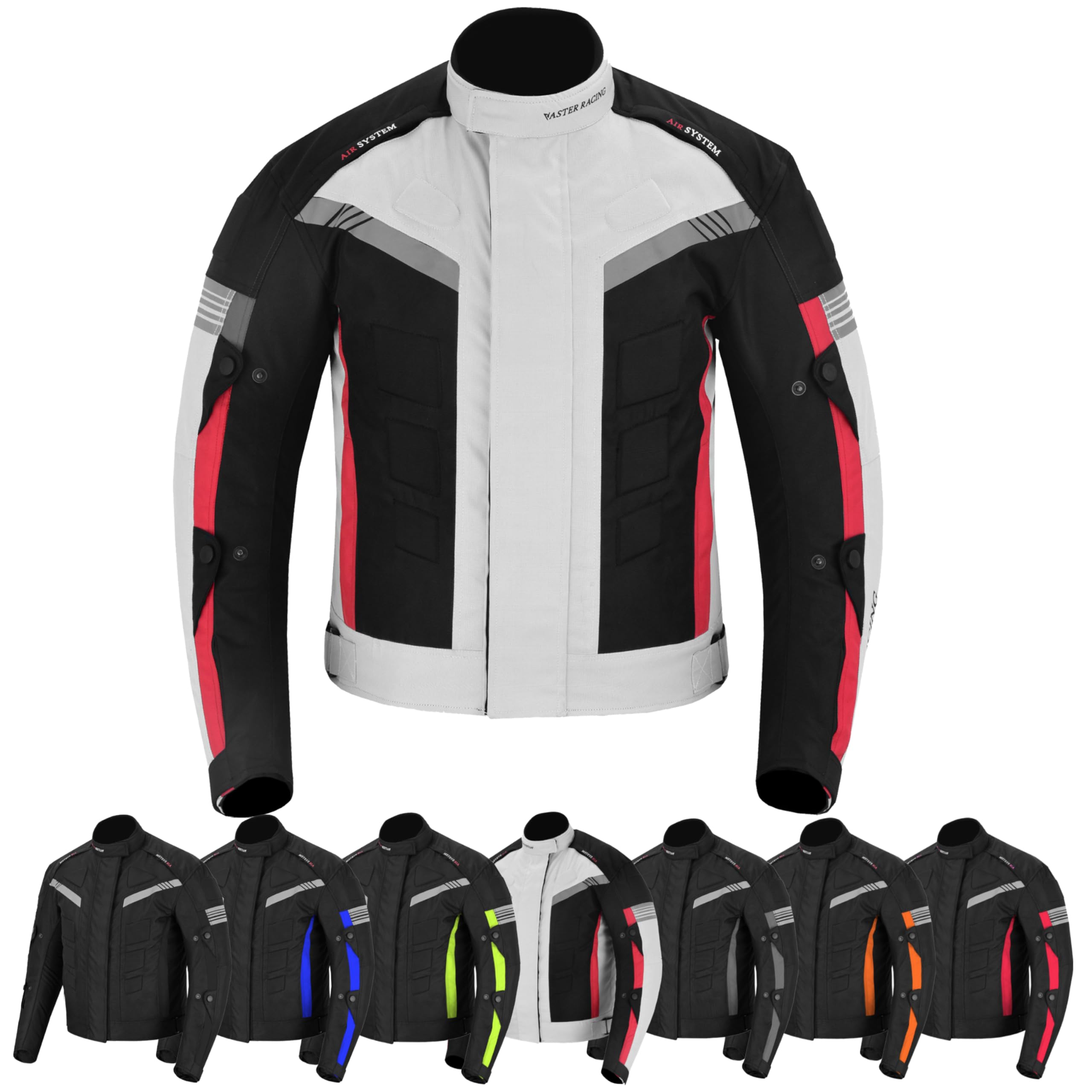 Motorradjacke für Herren, Winterjacke mit CE-Protektoren, herausnehmbarem Innenfutter, wasserdicht und winddicht