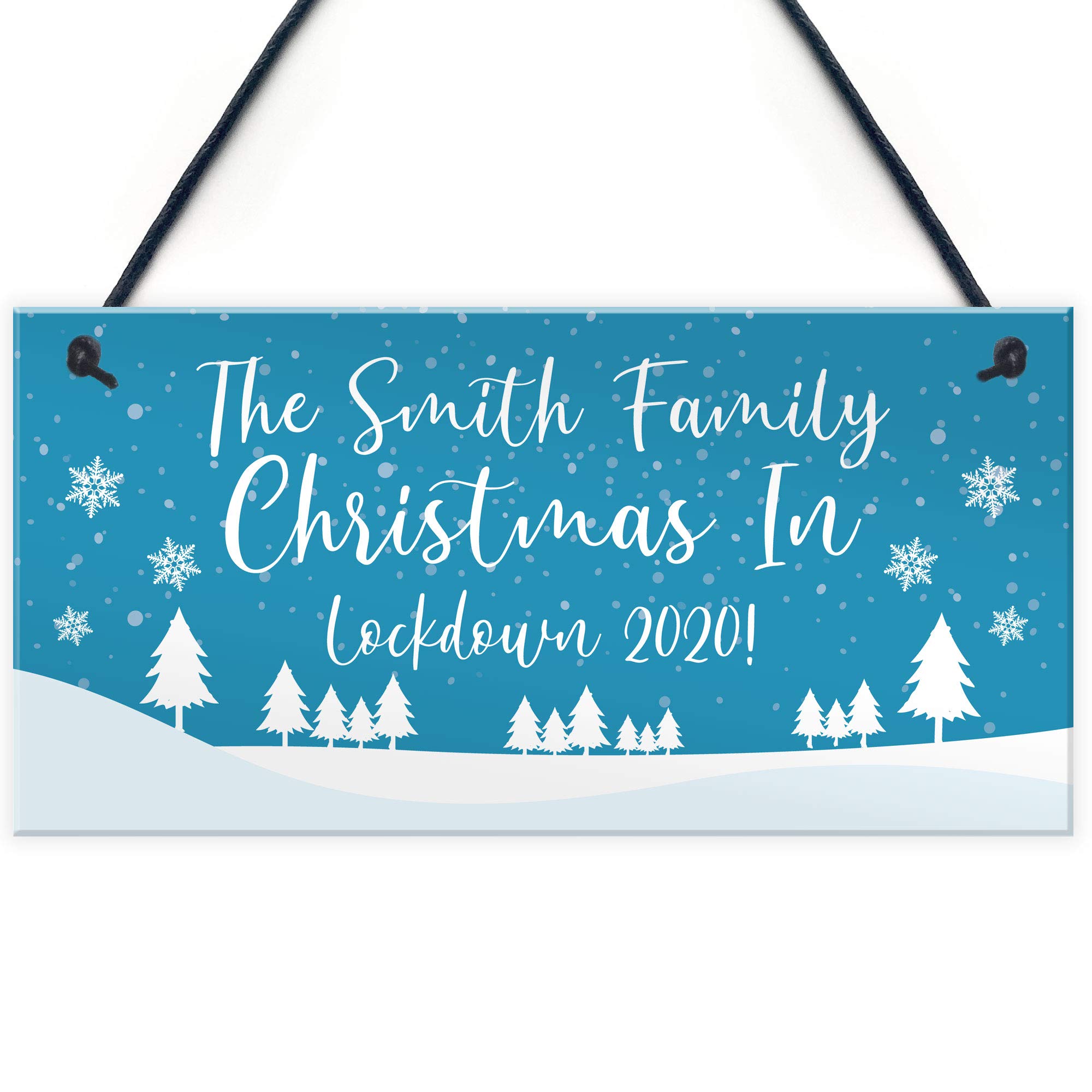 PERSONALISED Lockdown Family Christmas Sign Christmas Decoration Keepsake Gift
