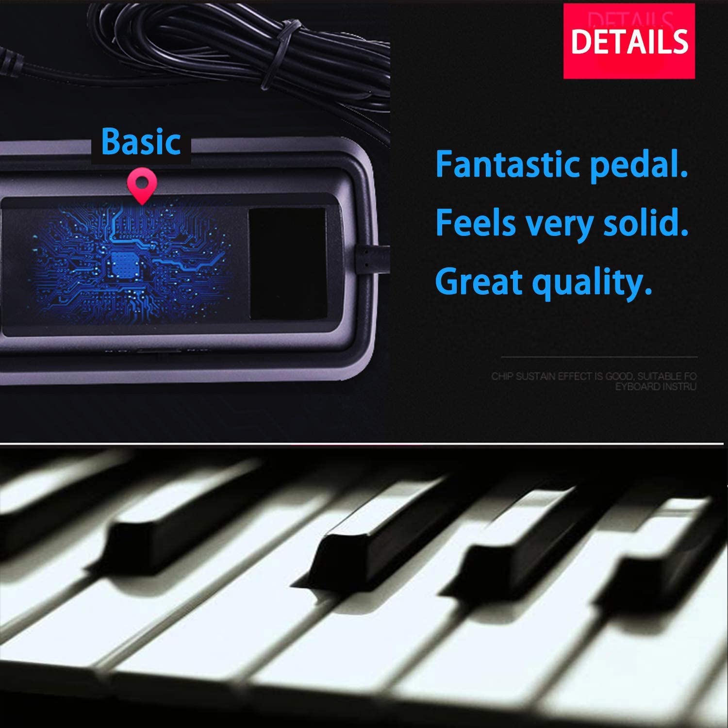 Pedale Universale Sustain Pedale Antiscivolo Durevole per Tastiera Sintetizzatore Tastiera Midi e Pianoforte