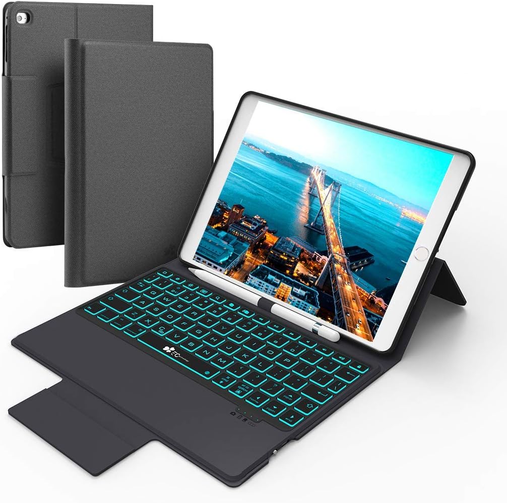 EC Technology Foldable Bluetooth Keyboard Ultra Slim Portable Wireless Keyboard with Pocket-Size Ergonomic Design Built-in Rechargeable Li-polymer Battery for IOS/Android/Windows, Aluminum Alloy