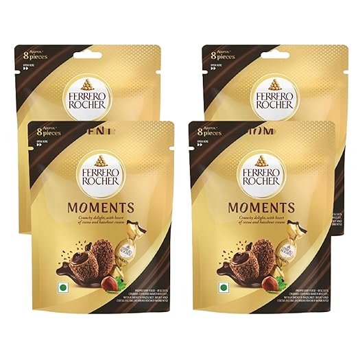 Ferrero Rocher Moments 8 pralines Pcs 46.4 gm Pack of 4