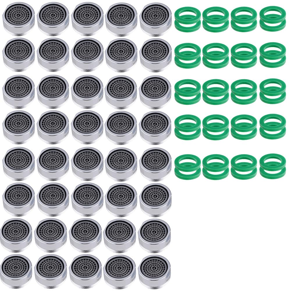 40 szt. 24 mm perlator do kranu kuchennego, filtr siatkowy odporny na zachlapanie, rdzeń oszczędzający wodę, wylot, akcesoria kuchenne, 24 mm plastikowy bąbelek, 40 szt.