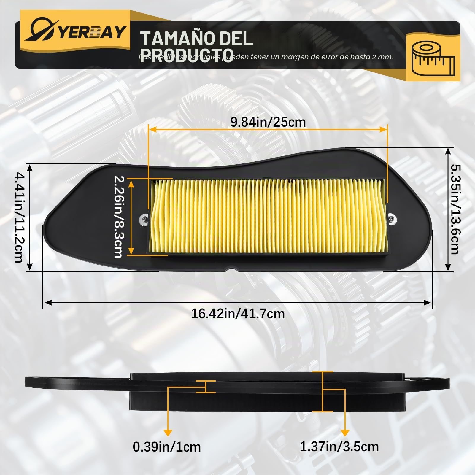 Filtro de aire para Yamaha X-MAX 125 2006-2017 / X-MAX 250 2005-2016/ X-City 125 2008-2012/ X-City 250 2007-2015 para MBK SKYCRUISER 125 2006-2012/ EVOLIS 250 2014-2016