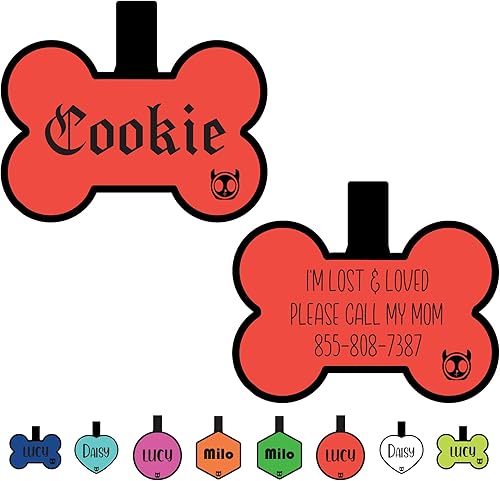 Miniatura 1 de Placa de identificación silenciosa de silicona personalizada con 5 líneas de identificación de mascotas grabadas profundas, duraderas y sin sonido,