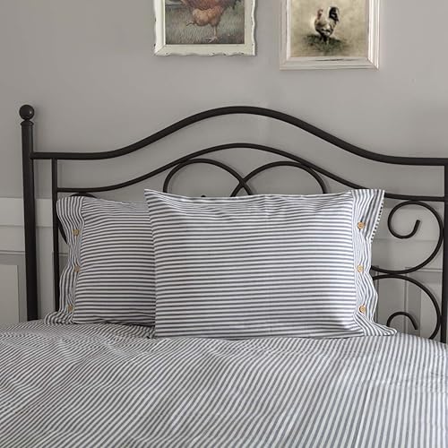 Piper Classics Funda estándar azul con rayas de granja