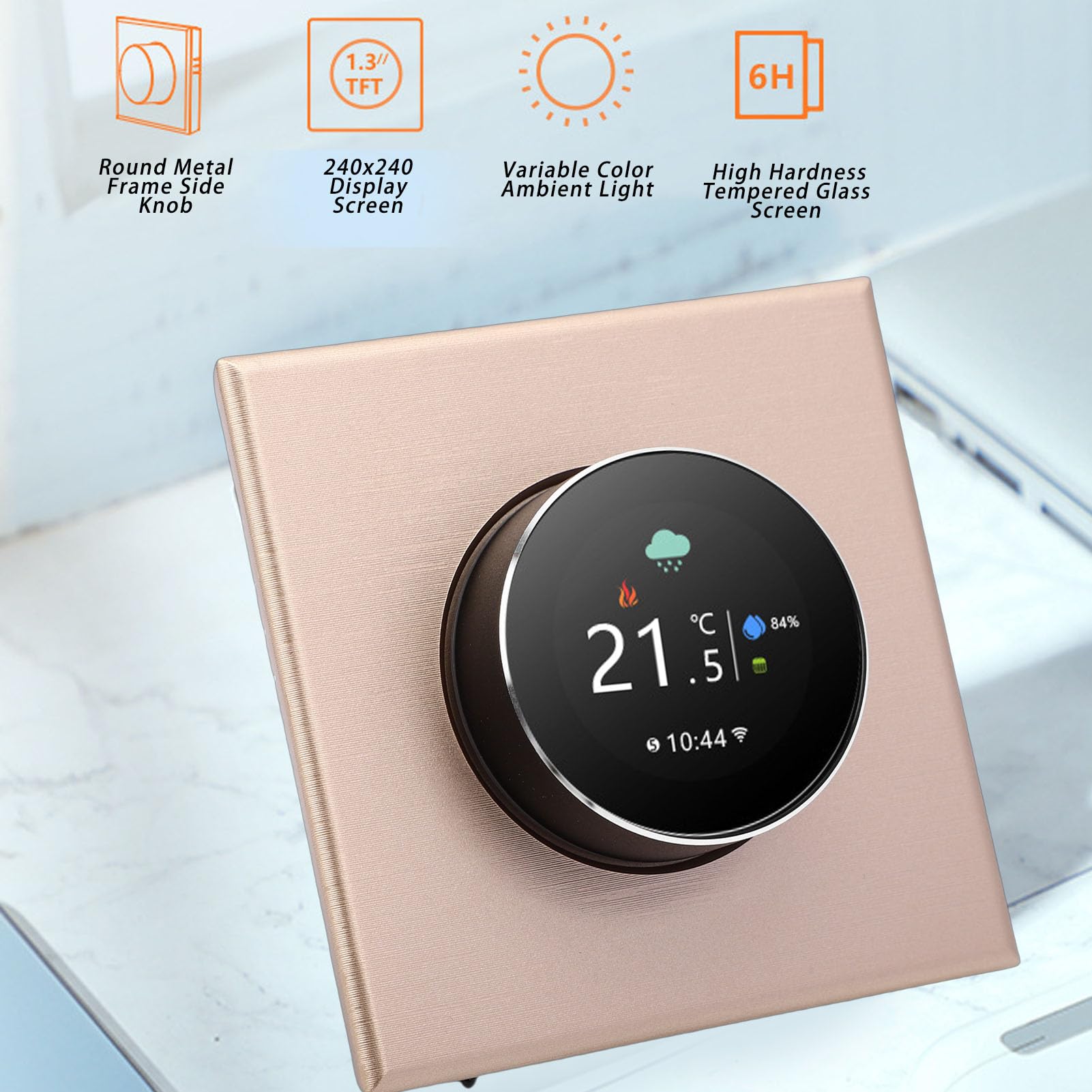 Fafeicy Termostato Intelligente, Termostato WiFi con Display Digitale a Colori e Schermo Touch for di Riscaldamento a Pavimento Ad Acqua