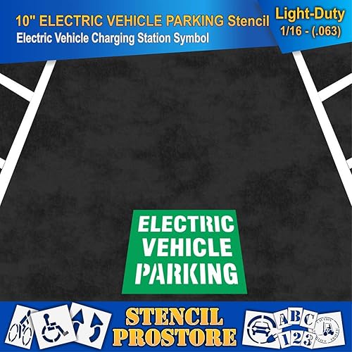 Miniatura 3 de Plantillas de pavimento  10 pulgadas  Plantilla de estacionamiento eléctrico para vehículos  38 x 50 x 116 pulgadas (63 mil)  Ligero