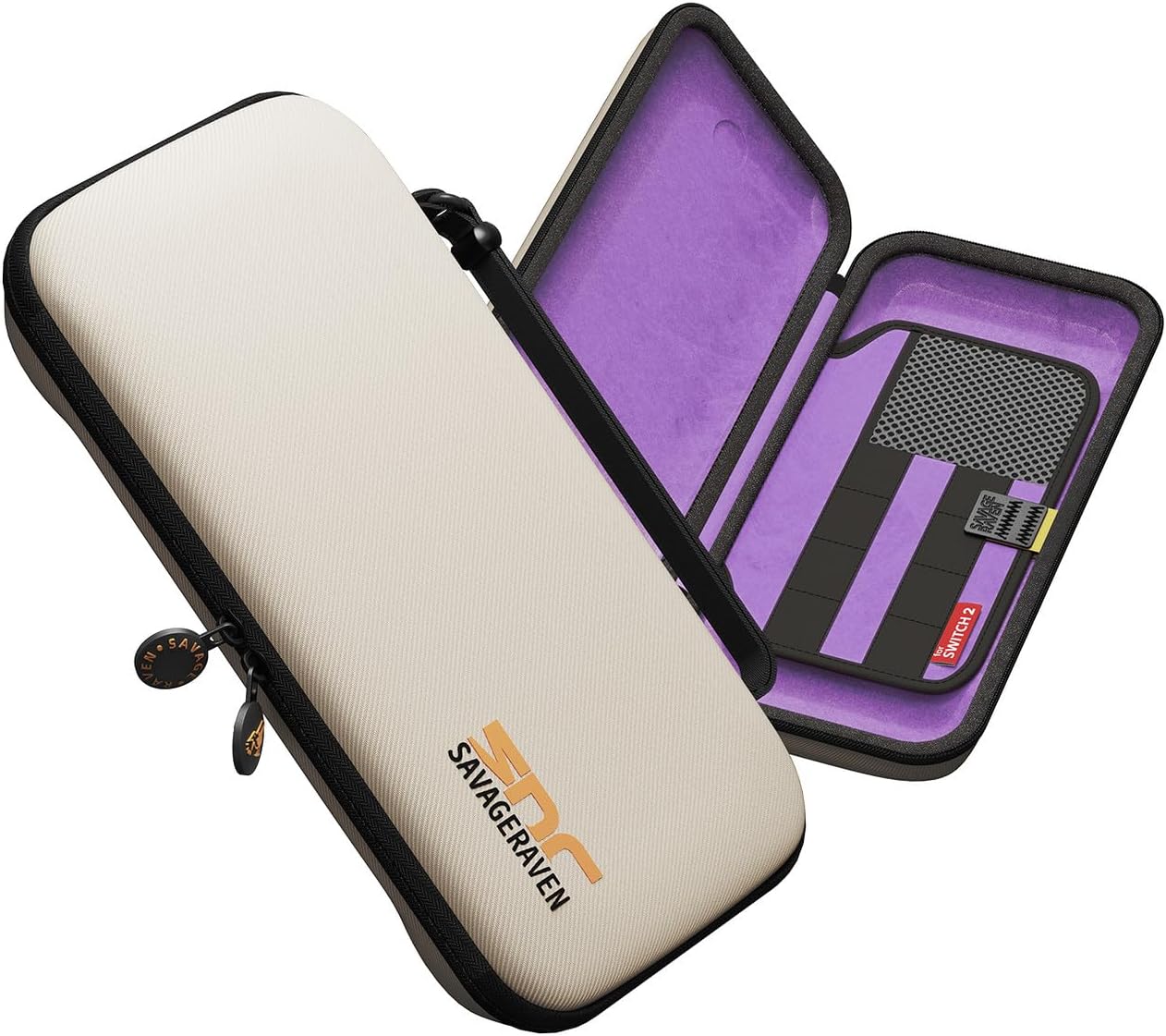 Savage Raven by Skull & Co. SWITCH2 Ultra Thin EDC Carrying Storage Case, Shockproof, Full Protection, Easy to Carry "Sandy Beach"