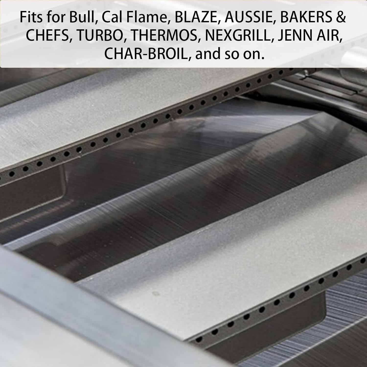 Upgraded Cast Stainless Steel Grill Burner Tubes for Bull BBQ, Lion Premium, Cal Flame, Aussie, Blaze, Turbo, CharBroil, Nexgrill, Thermos Gas Grill, 4PC Heavy Duty Replacement Parts, 16 1/8"