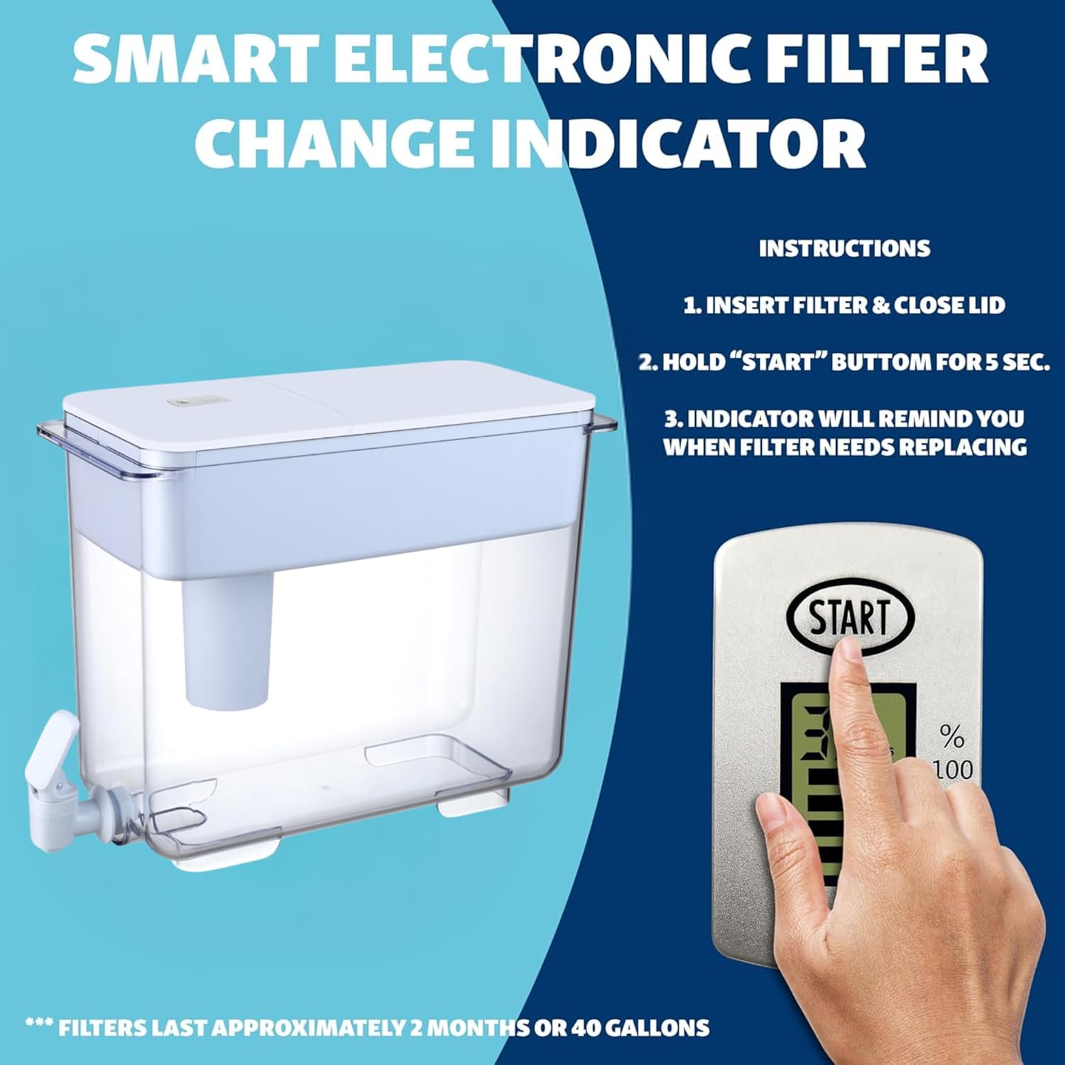 Instructions for the JOEY'Z 30-Cup Brita-Compatible Water Pitcher Filter Indicator