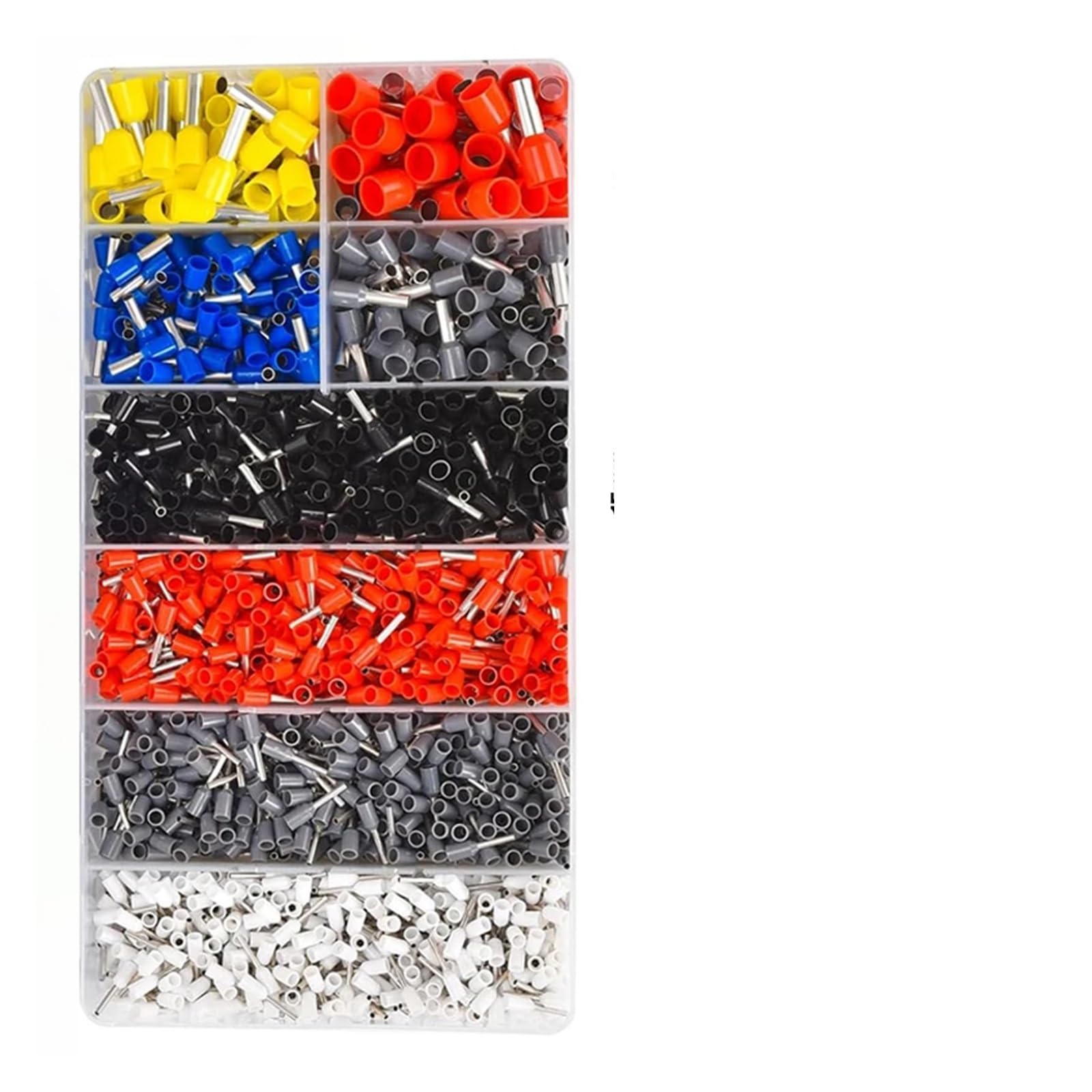 1800PCS 0.25-10mm² Terminals Set for Ferrule AWG 23-7 Wire End Crimp Pin Connectors Wiring Crimping Pliers(1800pcs)