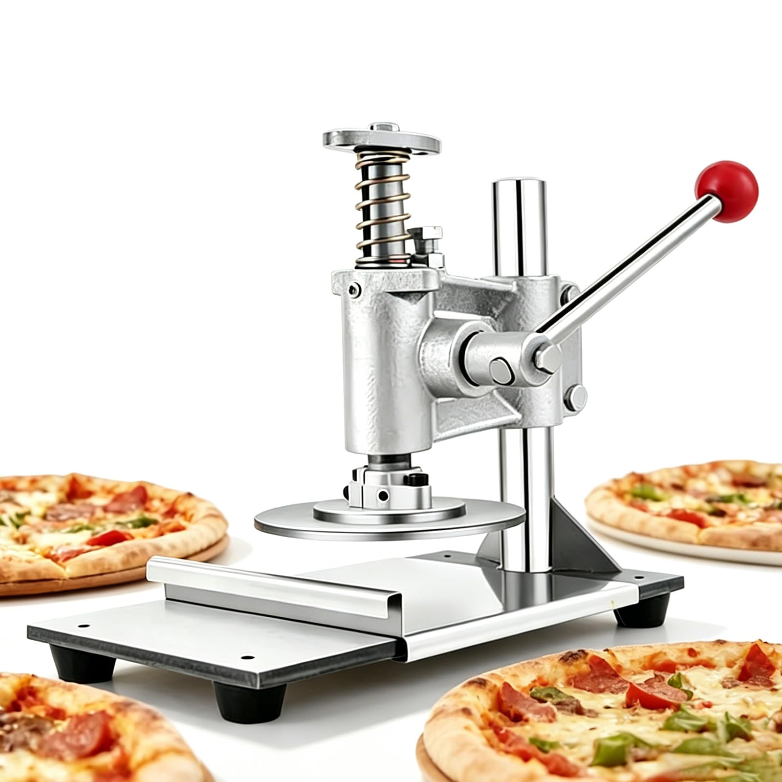 YXZQLOZ Stainless Steel Pizza Dough Press Machine - Adjustable Thickness, 12/14/16cm Options, Commercial Pastry Maker for Crusts at Home or Pizzerias (16cm)