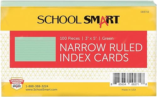 Vista 13 de School Smart Ficha de índice con rayas, 4 x 6 pulgadas, 90 libras, color blanco, paquete de 100