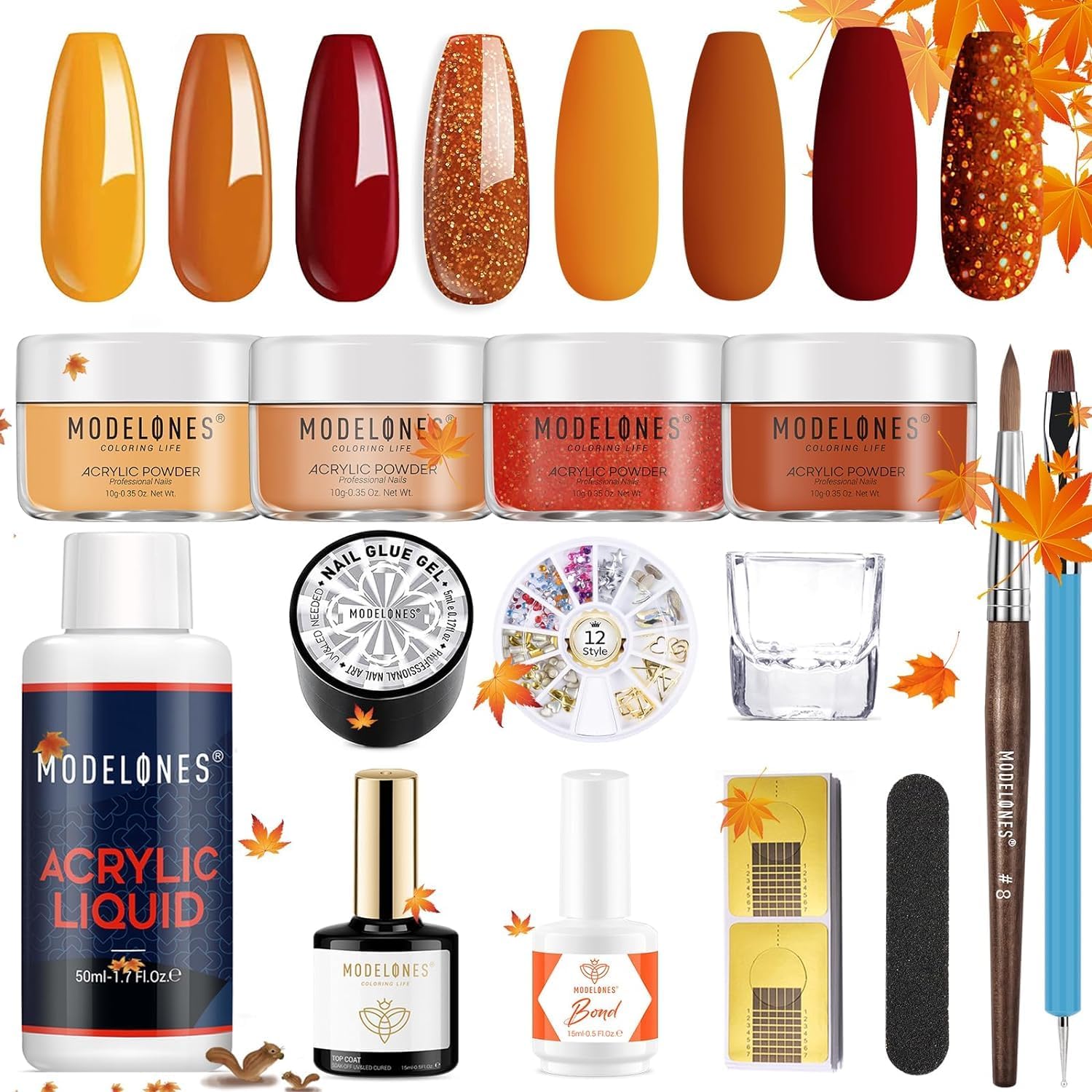 Modelones Acrylic Nail Kit, Fall Halloween Collection