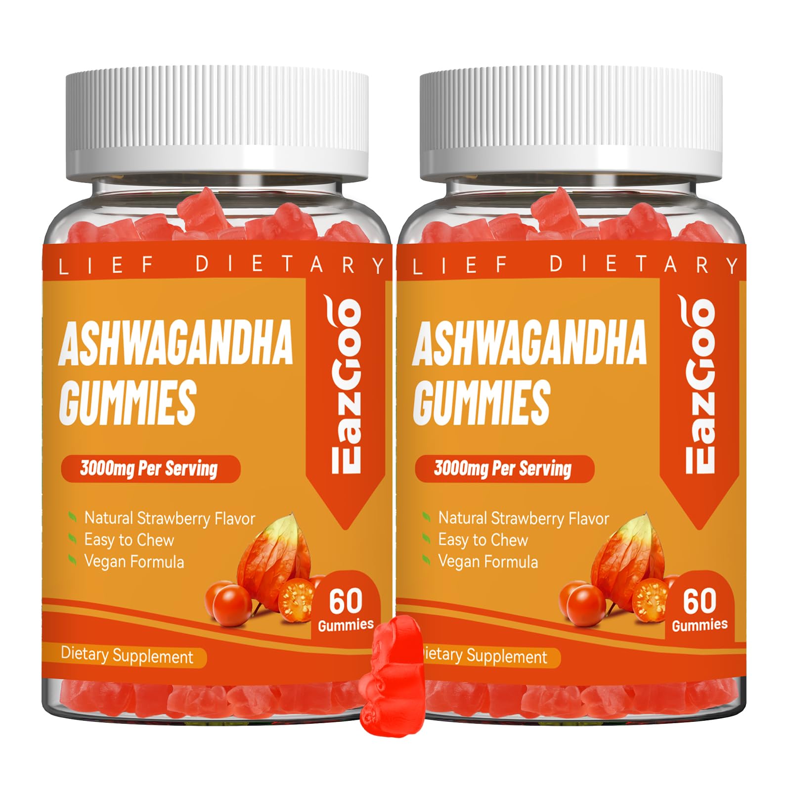 3000mg Ashwagandha Gummies,Calm &Stress Relief,Energy Booster,60ct — Amazon image 9