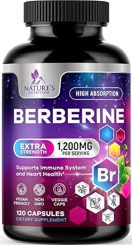Suplemento de berberina de 1200 mg, suplementos de berberina de alta absorción, salud cardíaca y apoyo inmunológico, suplemento de berberina HCL,
