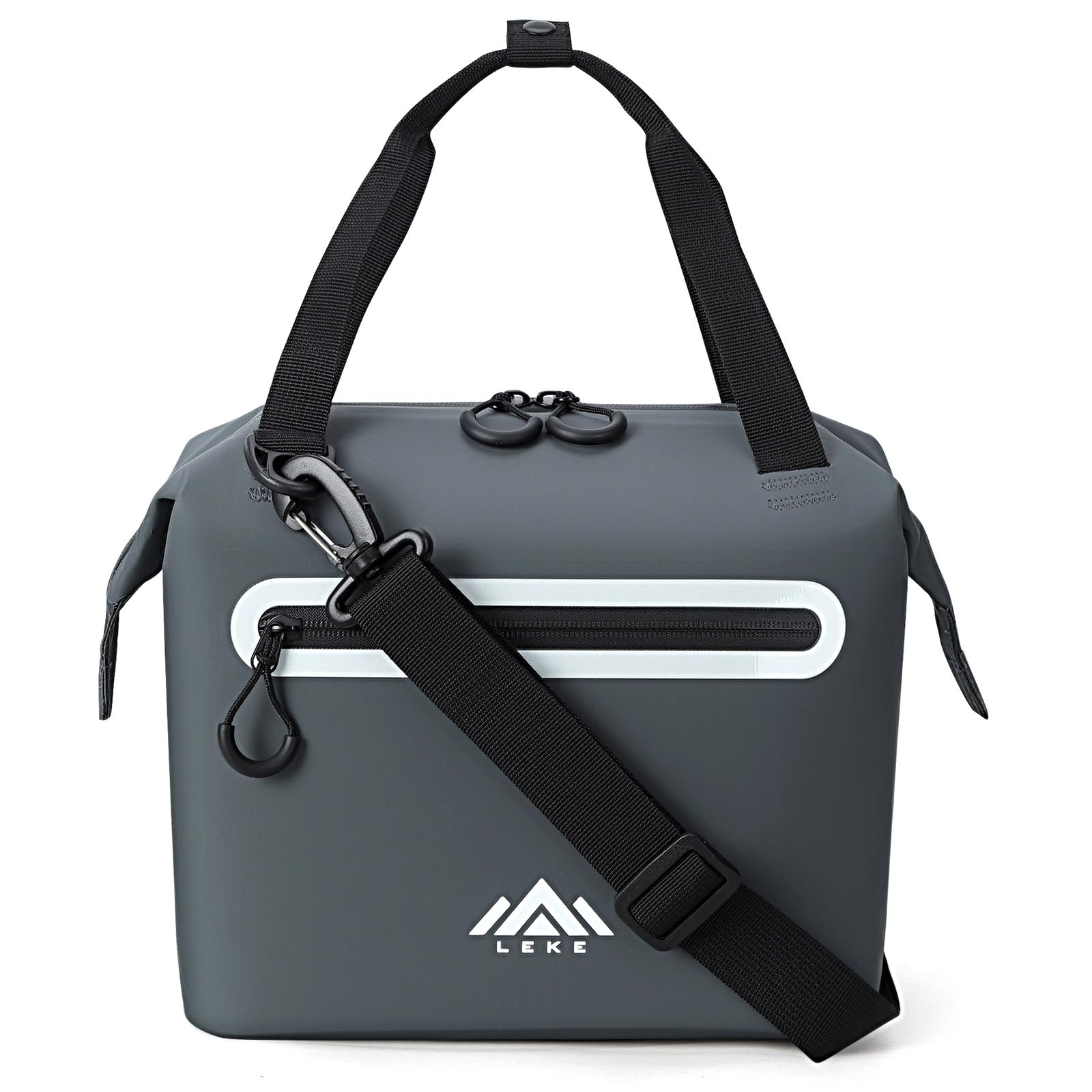 Lekesky Cool Bag 12L Waterproof Leakproof Insulated Cooler Bag, Thermal Lunch Bag with Built-in Steel Frame, Portable Cooler Lunch Bag with Adjustable Shoulder Strap for Work, Picnic, Beach, Camping