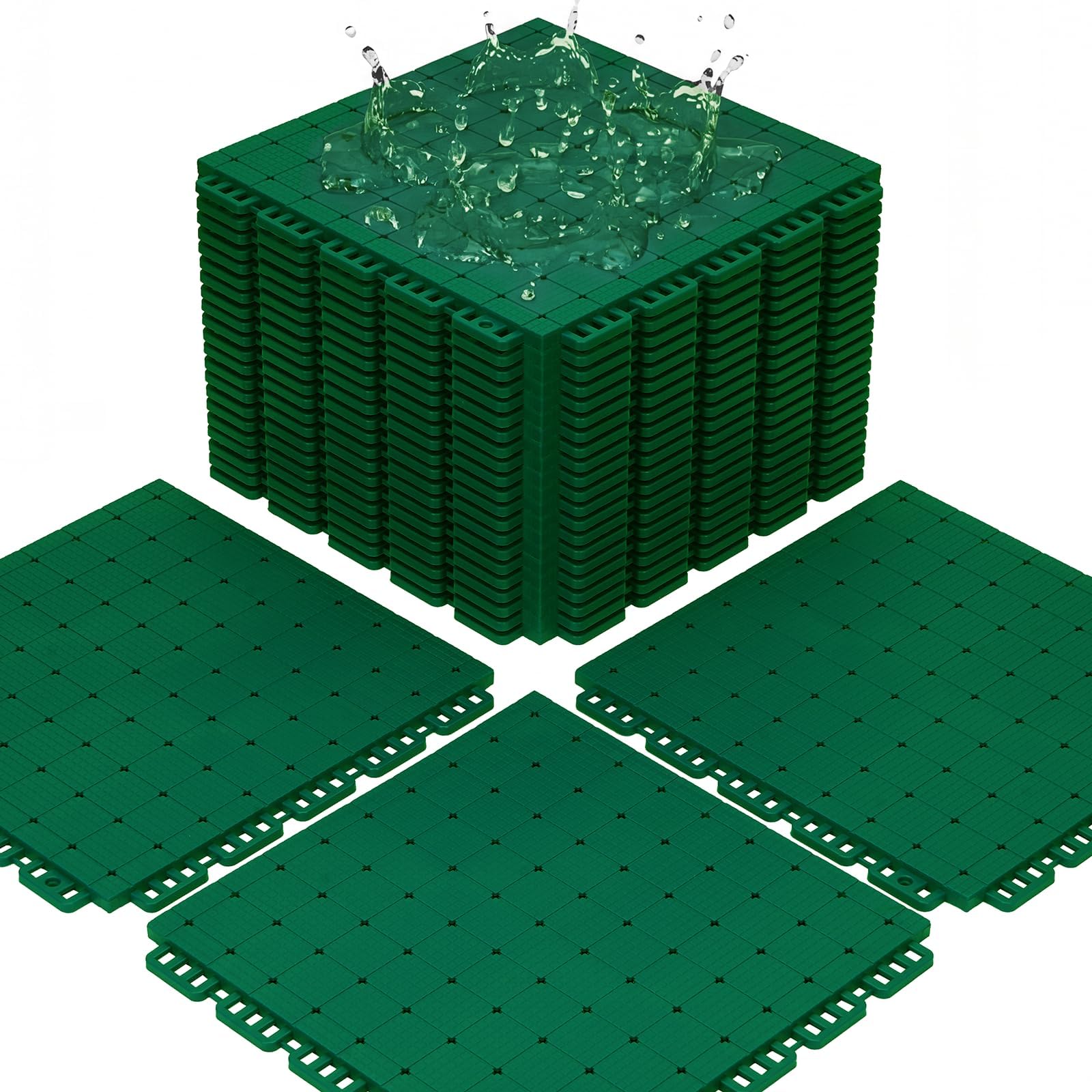 jxgzyy 24-Piece Floor Protection Mat, Puzzle Mat Set, Sports Mat, Fitness Mat, Fall Protection Mats, Outdoor Training Mat, Gym Mat for Home and Outdoor, Green
