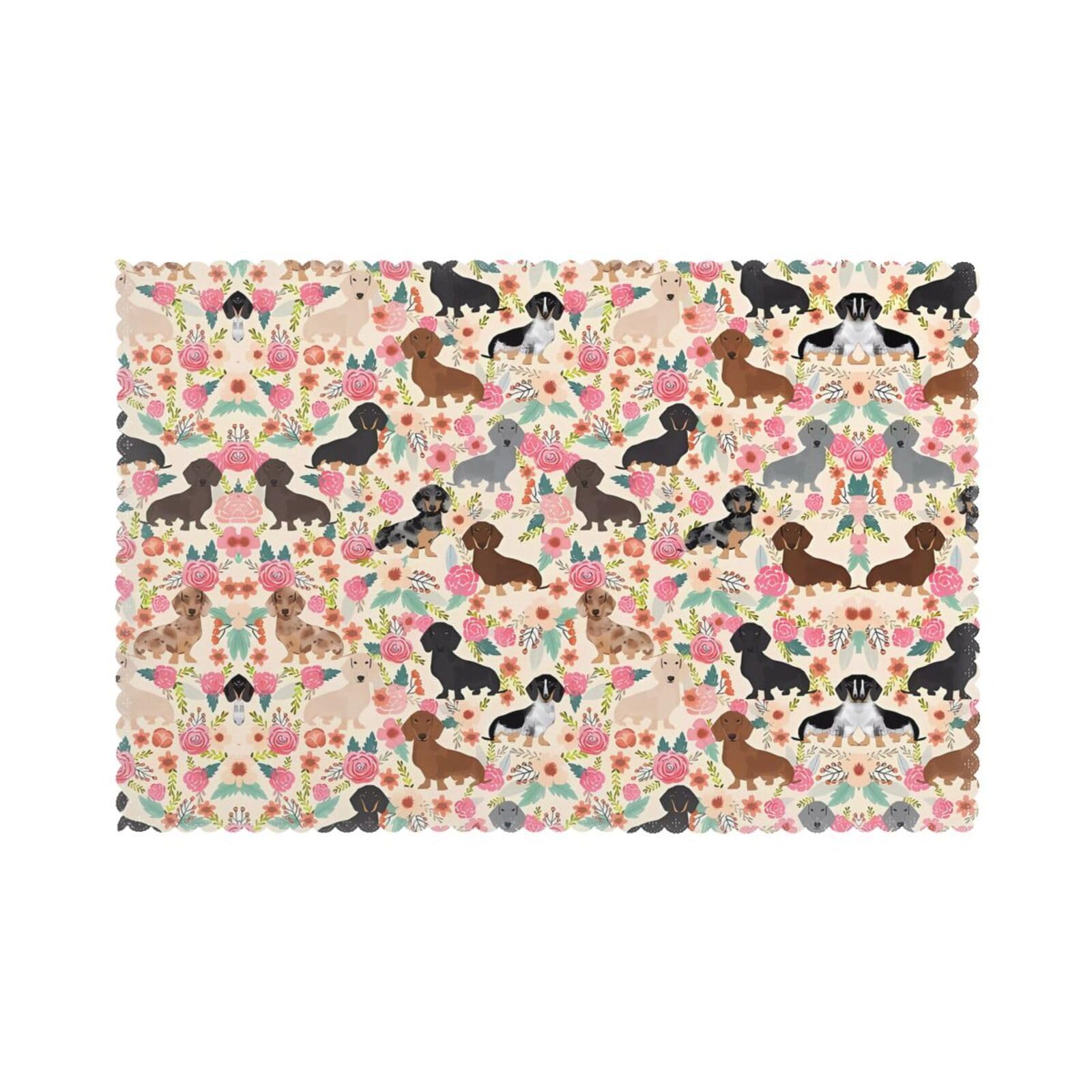 YYHHAOFA dachshund Prints Placemats Set of 6 12x18in – A Thoughtful Housewarming Gift for Stylish Hosts