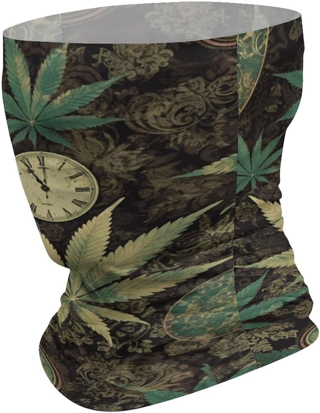 A Puff in Time Weed Marijuana Neck Gaiter Breathable & Moisture-Wicking Face Mask Bandana Balaclava Sun Protection Face Cover Scarf Lightweight Seamless Design for Outdoor Sports Hiking Fishing Cyclin