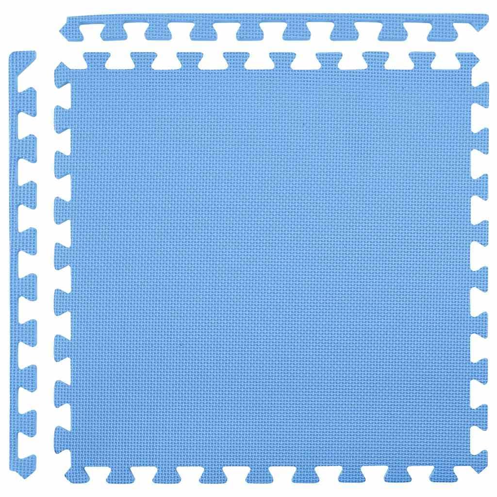 Alfombrillas de espuma EVA azul, antideslizantes, resistentes al agua, amortiguan las vibraciones para fitness en casa, deportes, patios de juegos, ciclismo interior, hogar, suelo y parquet