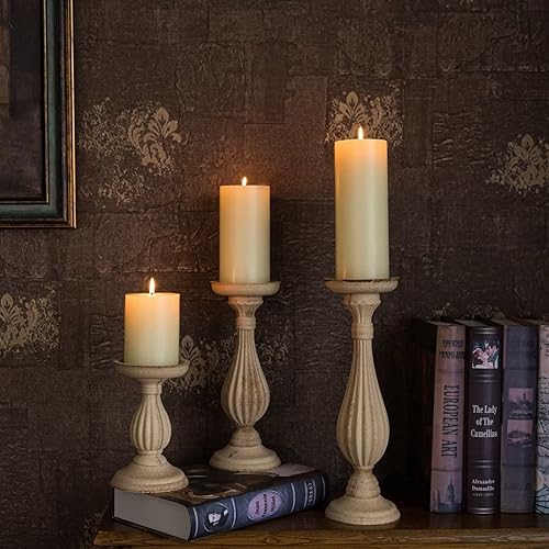 Miniatura 153 de MOZEAL Velas de pilar extra grandes de color borgoña de 4" x 10" (juego de 2), sin perfume, sin goteo, sin humo, de larga combustión limpia, velas